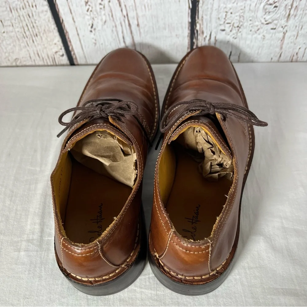 Cole Haan Brown Oxford Lace Up Leather Dress Shoes Size 9 US GUC